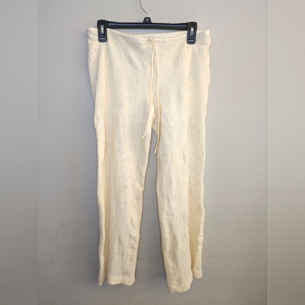 Zara Butter Yellow Wool Jacquard Pants Size S